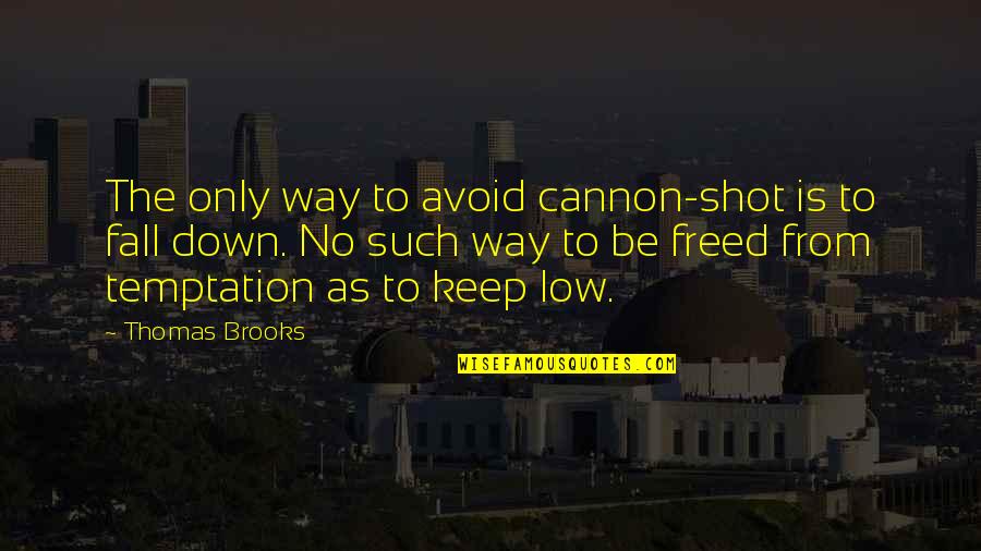 Thomas Brooks Quotes By Thomas Brooks: The only way to avoid cannon-shot is to