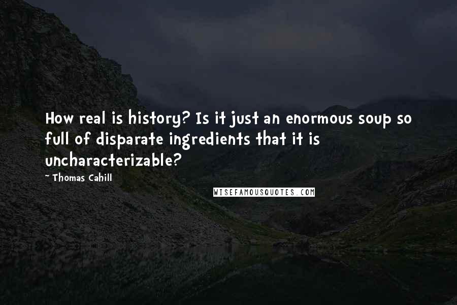 Thomas Cahill quotes: How real is history? Is it just an enormous soup so full of disparate ingredients that it is uncharacterizable?