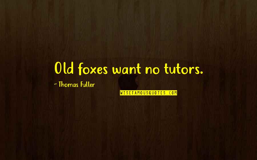 Thomas Dybdahl Quotes By Thomas Fuller: Old foxes want no tutors.