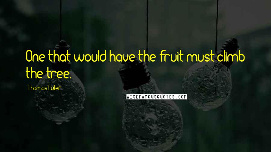 Thomas Fuller quotes: One that would have the fruit must climb the tree.