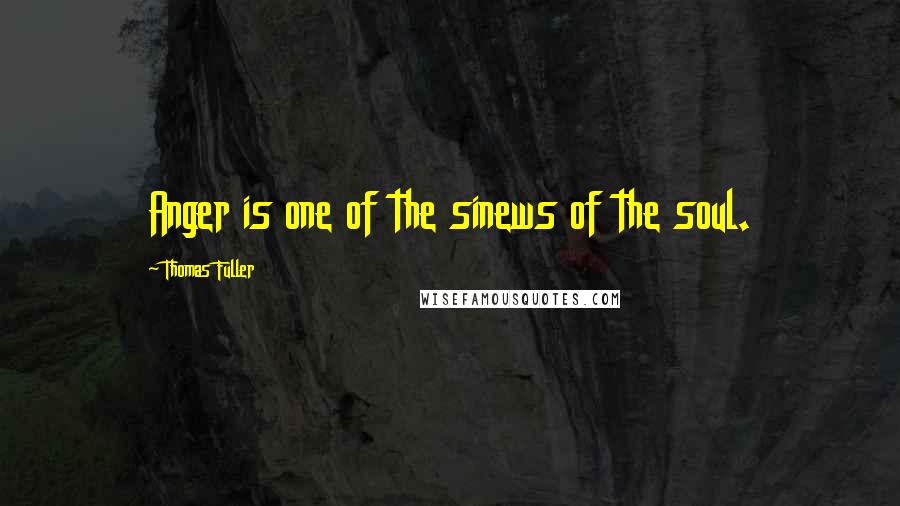 Thomas Fuller quotes: Anger is one of the sinews of the soul.