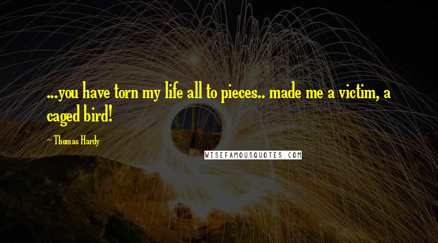 Thomas Hardy quotes: ...you have torn my life all to pieces.. made me a victim, a caged bird!