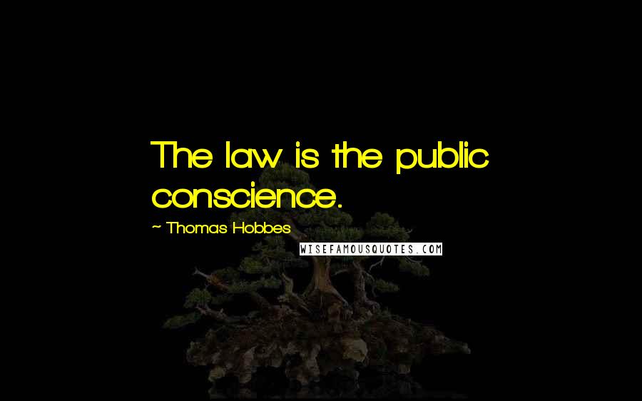 Thomas Hobbes quotes: The law is the public conscience.