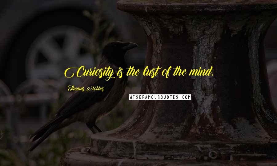 Thomas Hobbes quotes: Curiosity is the lust of the mind.