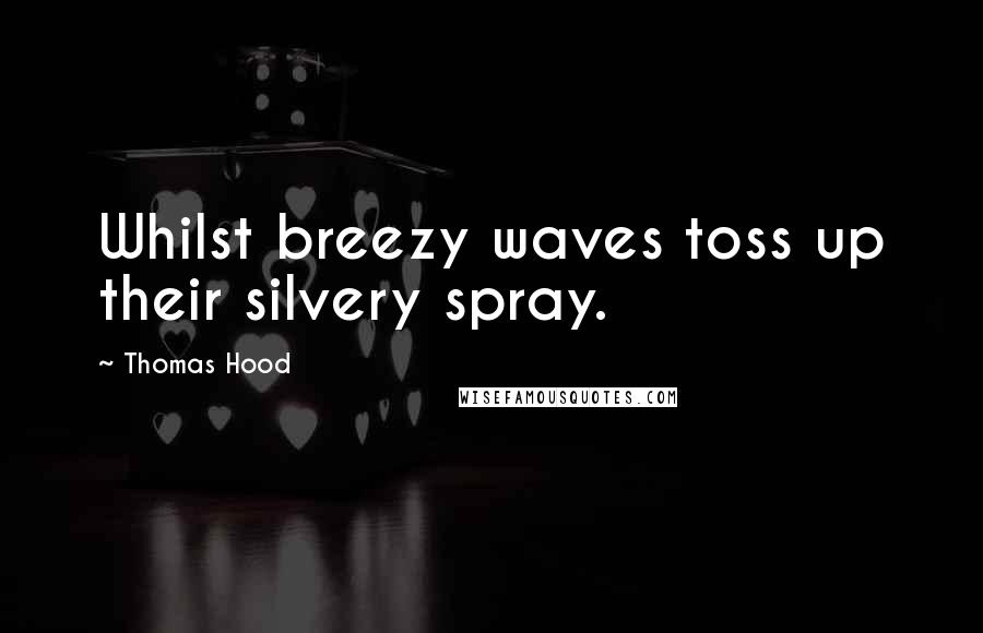 Thomas Hood quotes: Whilst breezy waves toss up their silvery spray.