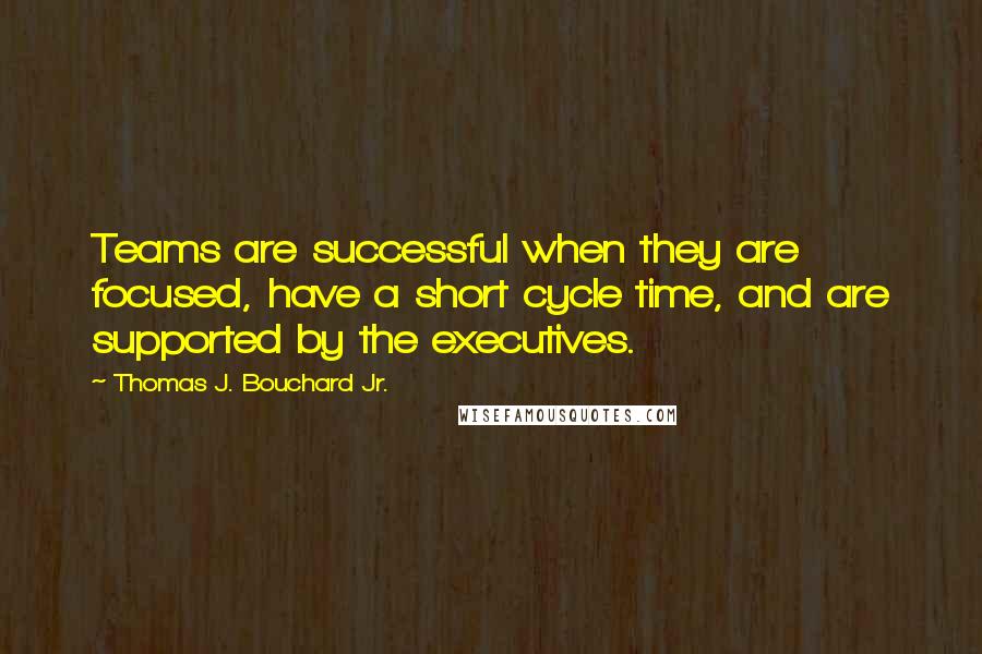 Thomas J. Bouchard Jr. quotes: Teams are successful when they are focused, have a short cycle time, and are supported by the executives.