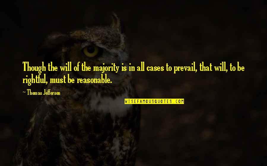 Thomas Jefferson Tyranny Quotes By Thomas Jefferson: Though the will of the majority is in Thomas Jefferson Tyranny Quotes By Thomas Jefferson: Though the will of the majority is in