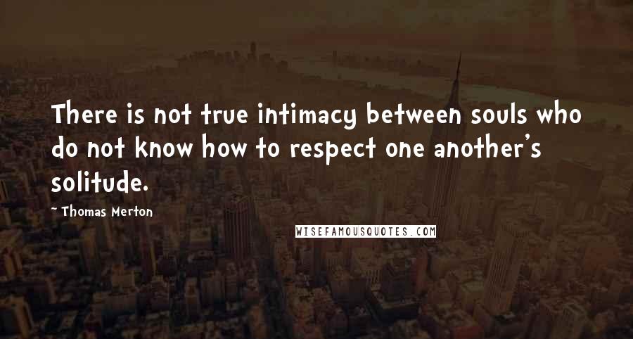Thomas Merton quotes: There is not true intimacy between souls who do not know how to respect one another's solitude.