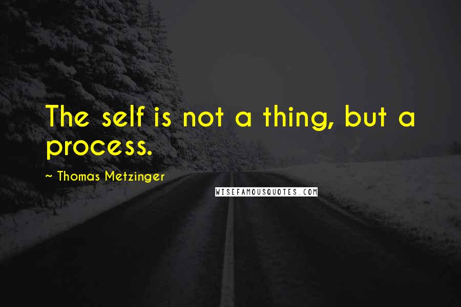 Thomas Metzinger quotes: The self is not a thing, but a process.