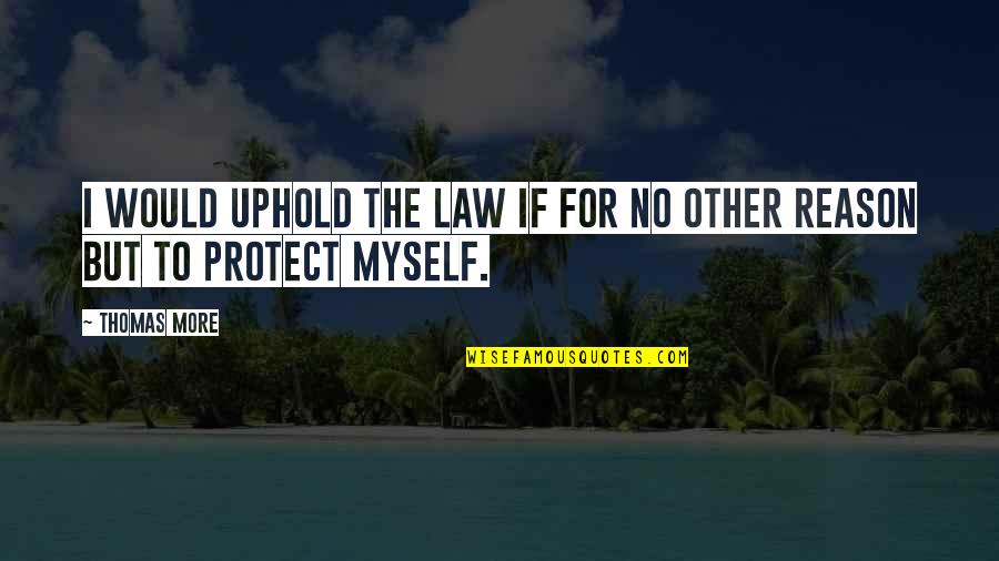 Thomas More Law Quotes By Thomas More: I would uphold the law if for no