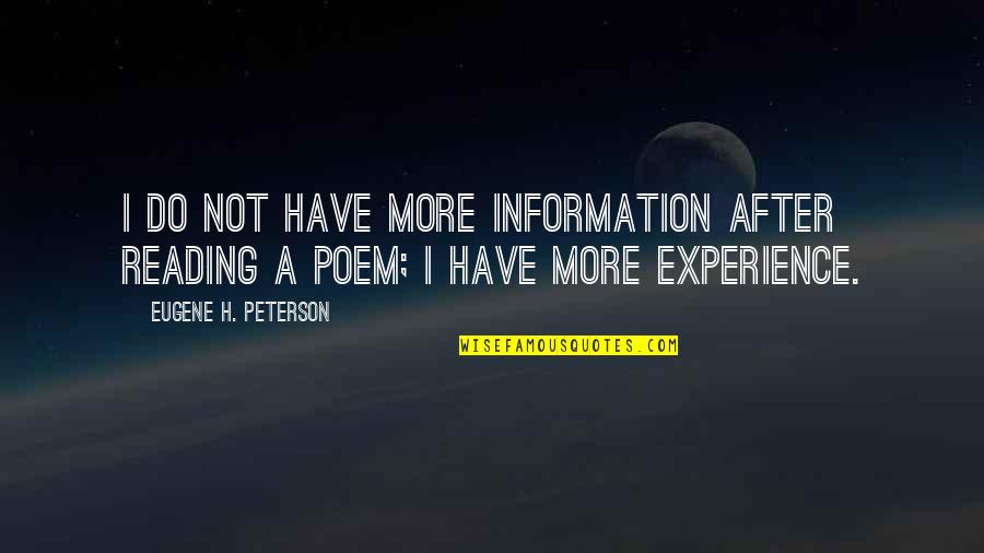 Thomas Of Villanova Quotes By Eugene H. Peterson: I do not have more information after reading
