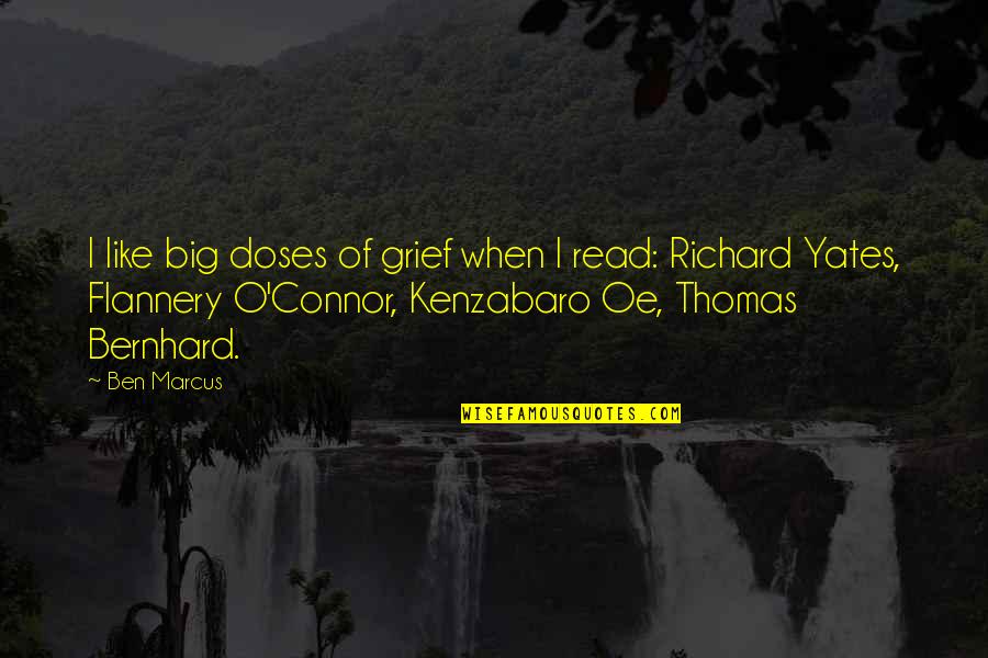 Thomas O'malley Quotes By Ben Marcus: I like big doses of grief when I