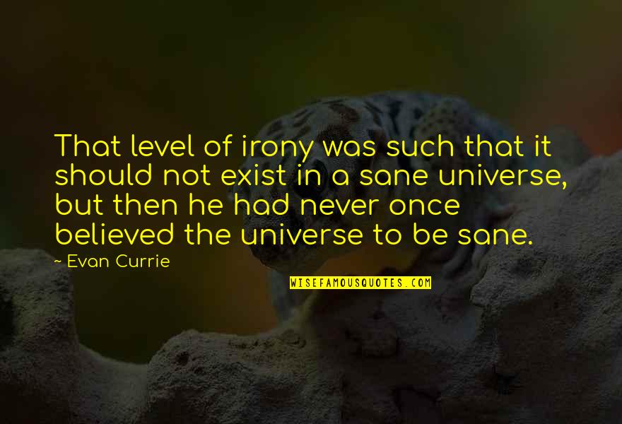 Thomas Paine The Crisis Quotes By Evan Currie: That level of irony was such that it Thomas Paine The Crisis Quotes By Evan Currie: That level of irony was such that it