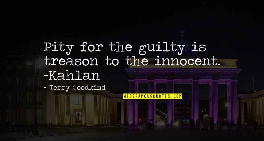Thomas Pogge Quotes By Terry Goodkind: Pity for the guilty is treason to the