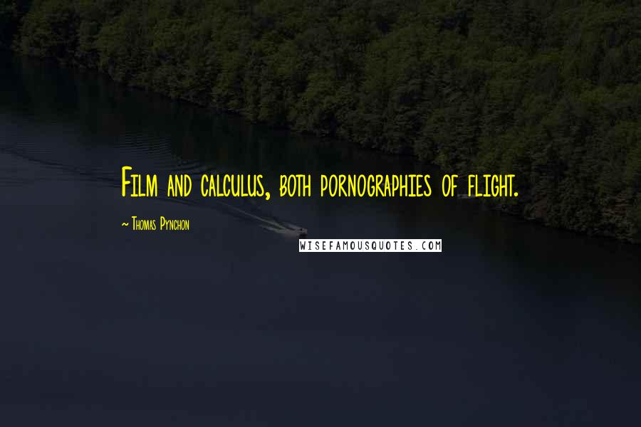 Thomas Pynchon quotes: Film and calculus, both pornographies of flight.