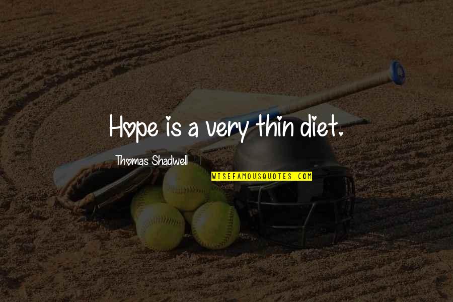 Thomas Shadwell Quotes By Thomas Shadwell: Hope is a very thin diet.