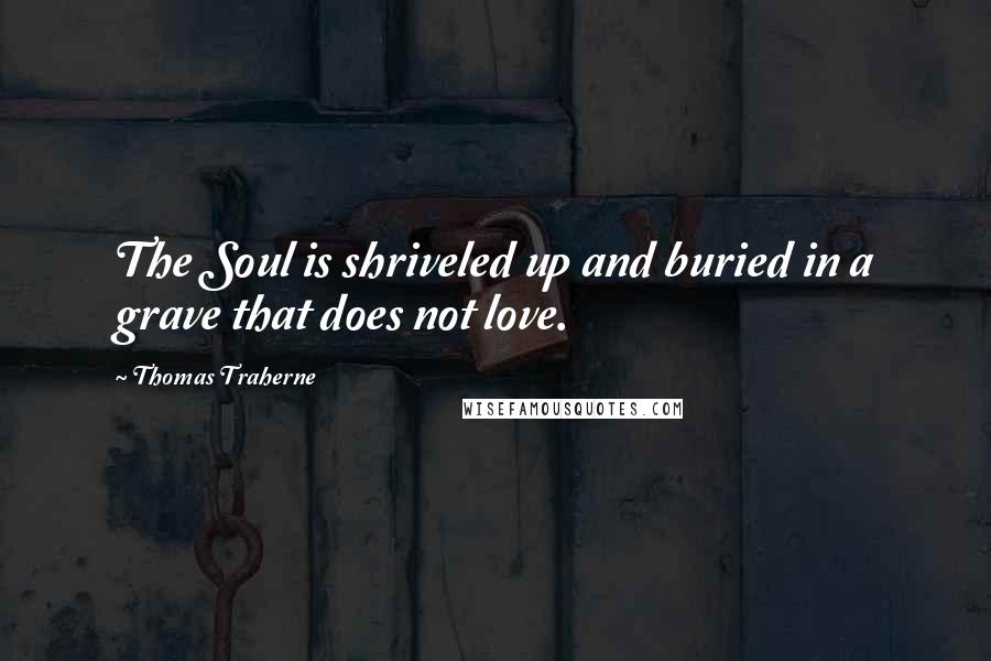 Thomas Traherne quotes: The Soul is shriveled up and buried in a grave that does not love.