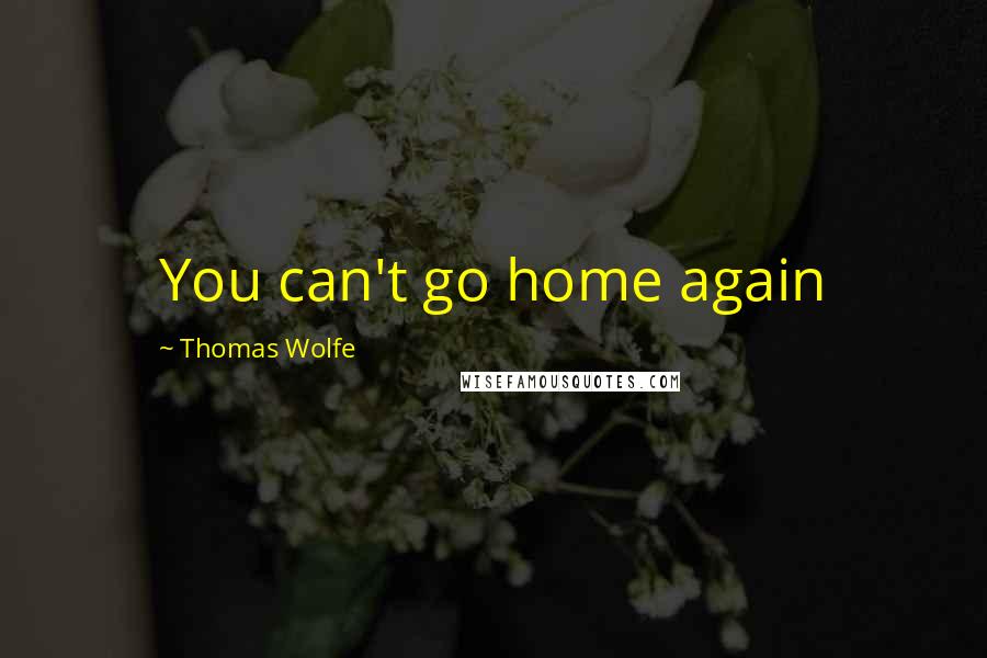 Thomas Wolfe quotes: You can't go home again