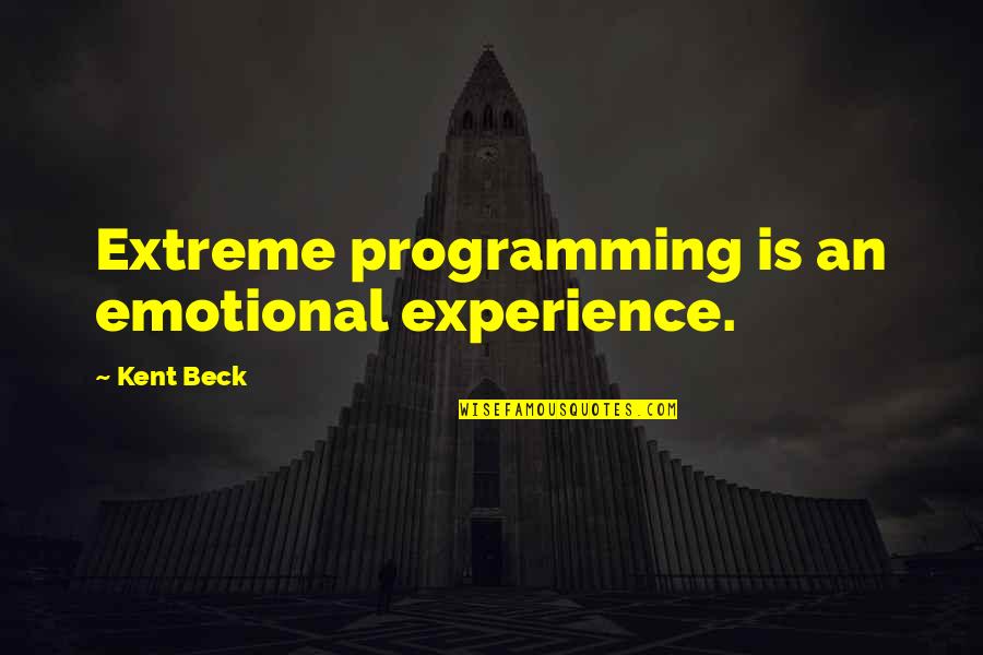 Thomism Is Modalism Quotes By Kent Beck: Extreme programming is an emotional experience.