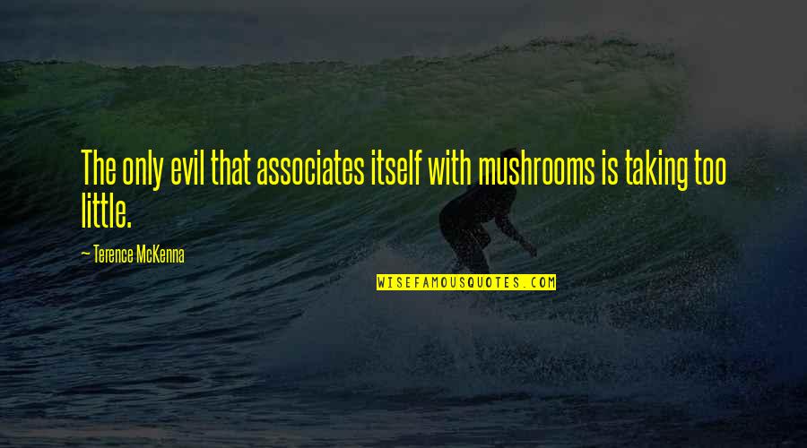 Thomopoulos Kalamata Quotes By Terence McKenna: The only evil that associates itself with mushrooms