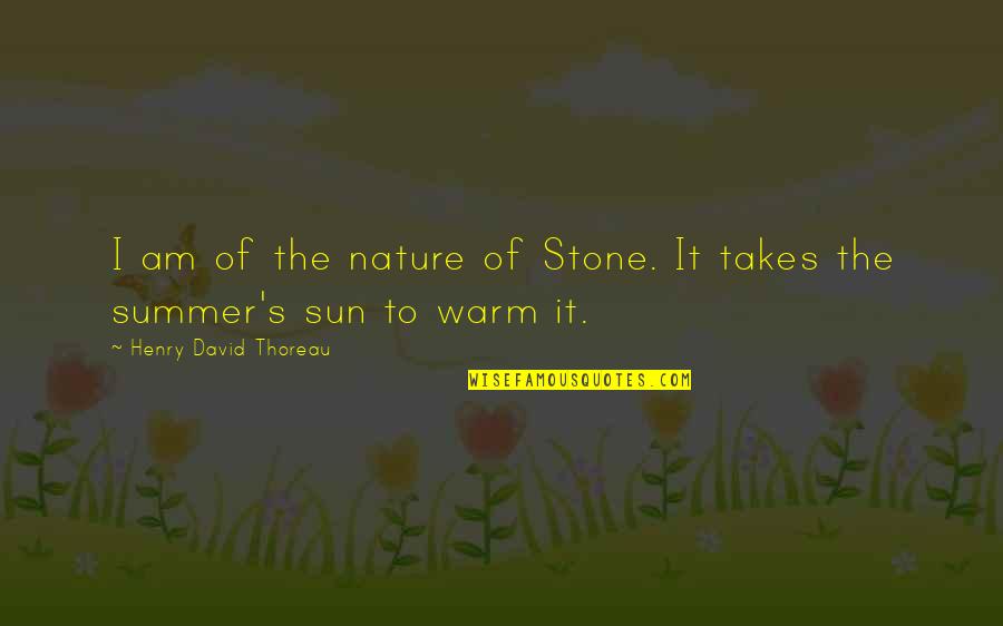 Thoreau's Quotes By Henry David Thoreau: I am of the nature of Stone. It