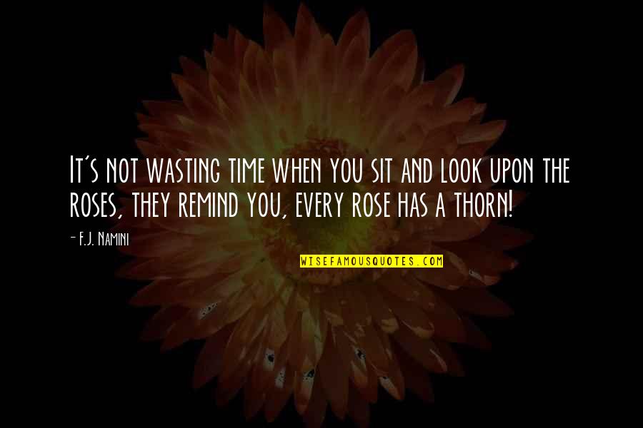 Thorn In Life Quotes By F.J. Namini: It's not wasting time when you sit and Thorn In Life Quotes By F.J. Namini: It's not wasting time when you sit and