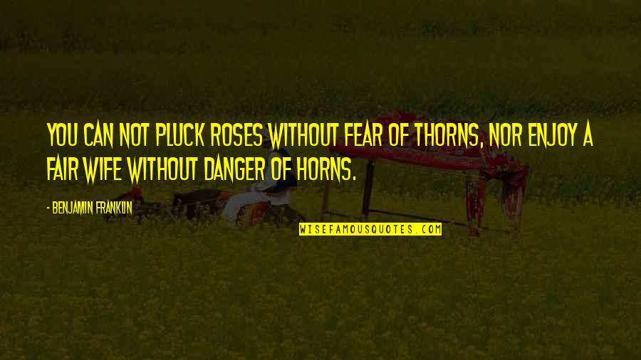 Thorns Roses Quotes By Benjamin Franklin: You can not pluck roses without fear of