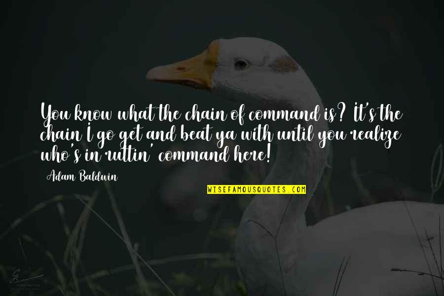 Thorondor Quotes By Adam Baldwin: You know what the chain of command is?