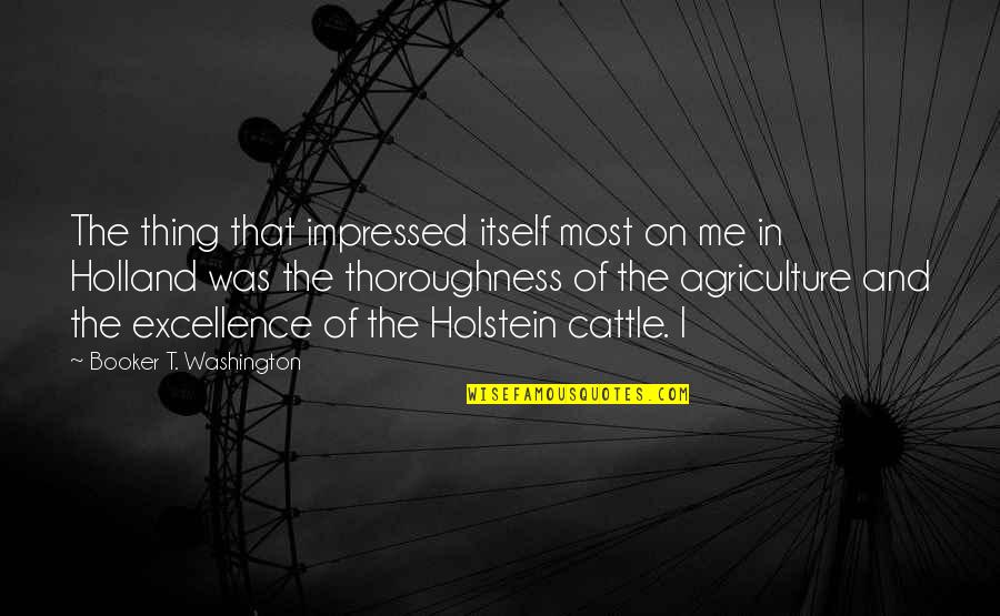 Thoroughness Quotes By Booker T. Washington: The thing that impressed itself most on me