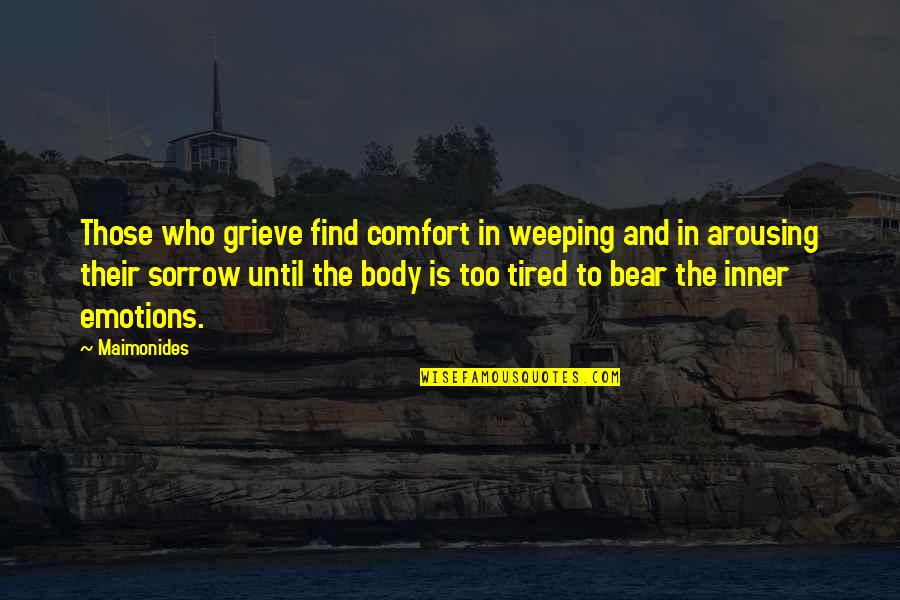 Those Grieving Quotes By Maimonides: Those who grieve find comfort in weeping and
