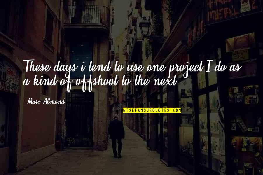 Those Kind Of Days Quotes By Marc Almond: These days i tend to use one project