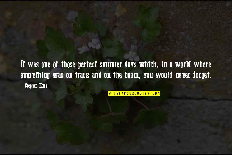 Those Summer Days Quotes By Stephen King: It was one of those perfect summer days Those Summer Days Quotes By Stephen King: It was one of those perfect summer days