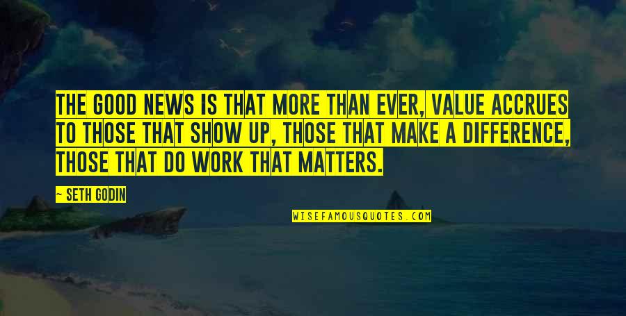 Those That Matter Quotes By Seth Godin: The good news is that more than ever,