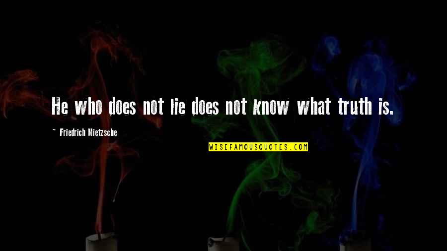 Those Who Lie Quotes By Friedrich Nietzsche: He who does not lie does not know