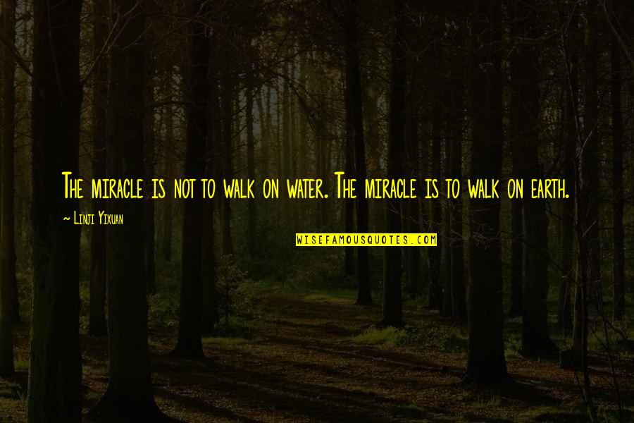 Th'other Quotes By Linji Yixuan: The miracle is not to walk on water.