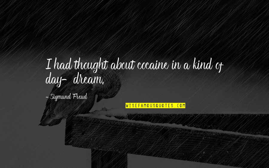 Thought Dream Quotes By Sigmund Freud: I had thought about cocaine in a kind