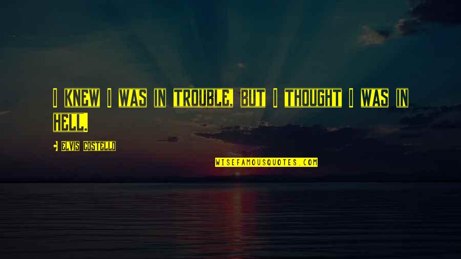 Thought I Knew You Quotes By Elvis Costello: I knew I was in trouble, but I