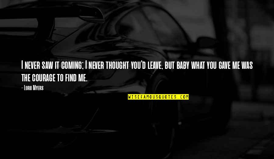 Thought It Was Love Quotes By Lorii Myers: I never saw it coming; I never thought