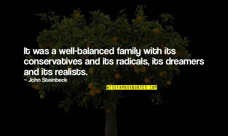 Thought Lifefe Quotes By John Steinbeck: It was a well-balanced family with its conservatives