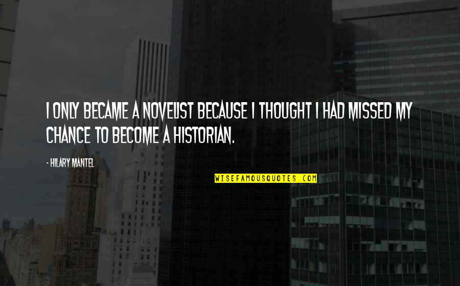 Thought My Quotes By Hilary Mantel: I only became a novelist because I thought Thought My Quotes By Hilary Mantel: I only became a novelist because I thought