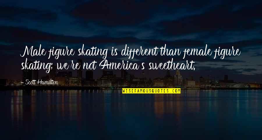 Thoughtform Pittsburgh Quotes By Scott Hamilton: Male figure skating is different than female figure Thoughtform Pittsburgh Quotes By Scott Hamilton: Male figure skating is different than female figure