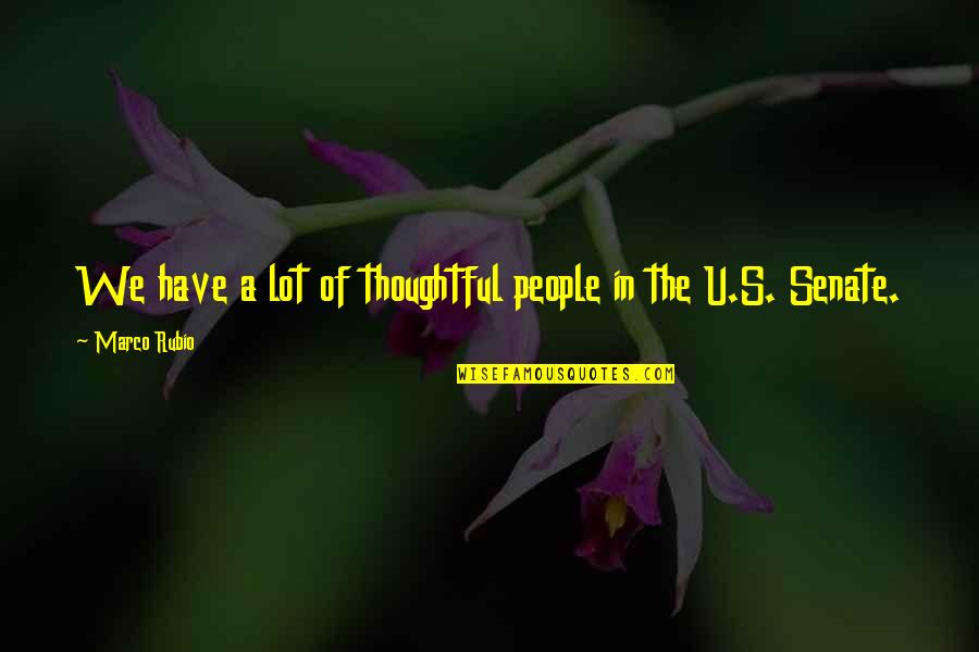 Thoughtful People Quotes By Marco Rubio: We have a lot of thoughtful people in