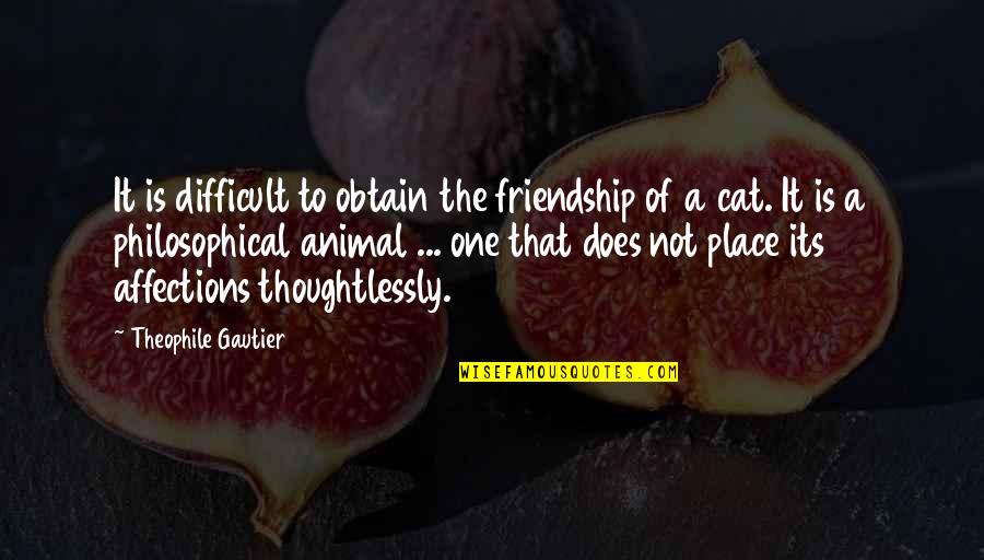 Thoughtlessly Without Quotes By Theophile Gautier: It is difficult to obtain the friendship of