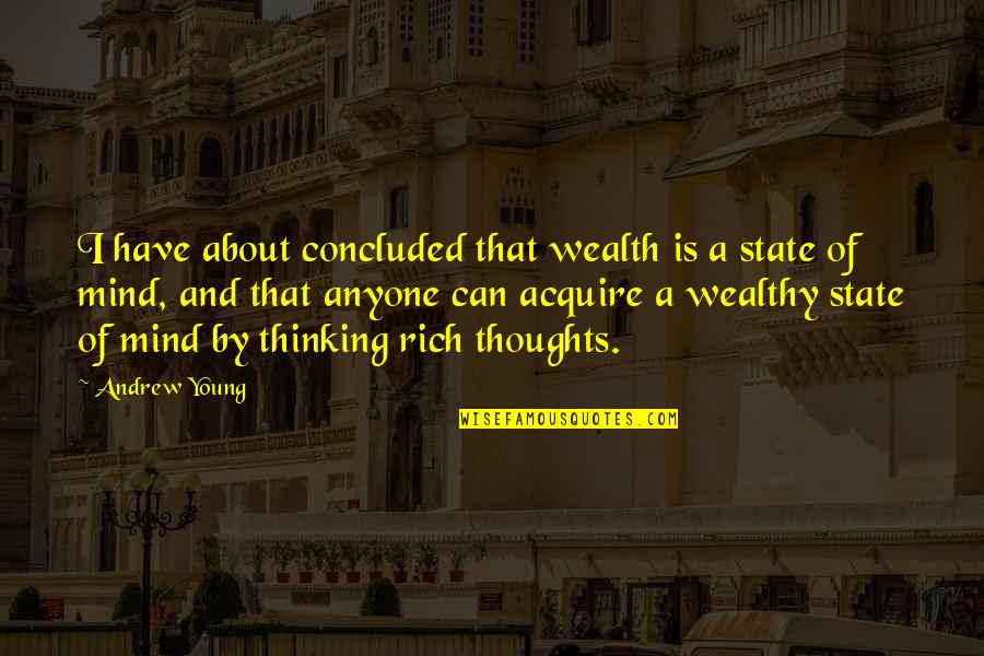 Thoughts And Thinking Quotes By Andrew Young: I have about concluded that wealth is a