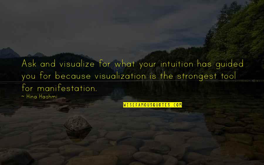 Thoughts Become Things Quotes By Hina Hashmi: Ask and visualize for what your intuition has Thoughts Become Things Quotes By Hina Hashmi: Ask and visualize for what your intuition has
