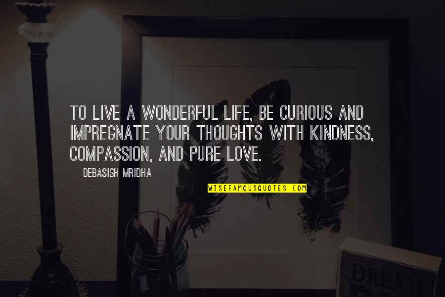 Thoughts In Life Love Quotes By Debasish Mridha: To live a wonderful life, be curious and