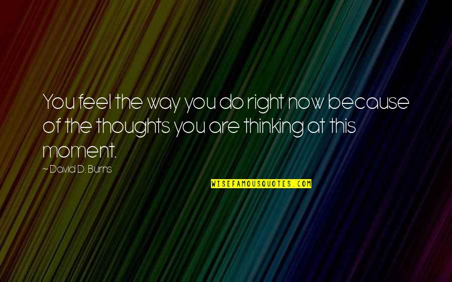 Thoughts Of You Quotes By David D. Burns: You feel the way you do right now