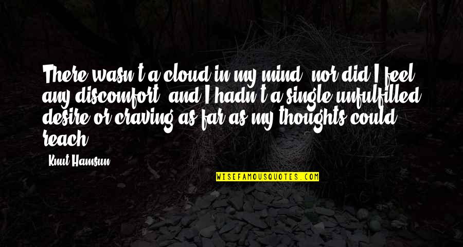 Thoughts Or Quotes By Knut Hamsun: There wasn't a cloud in my mind, nor