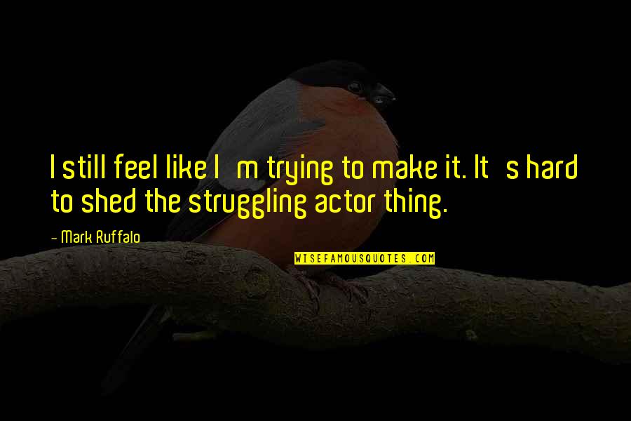 Thousan Quotes By Mark Ruffalo: I still feel like I'm trying to make