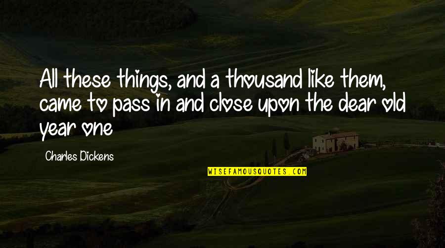 Thousand Year Quotes By Charles Dickens: All these things, and a thousand like them,
